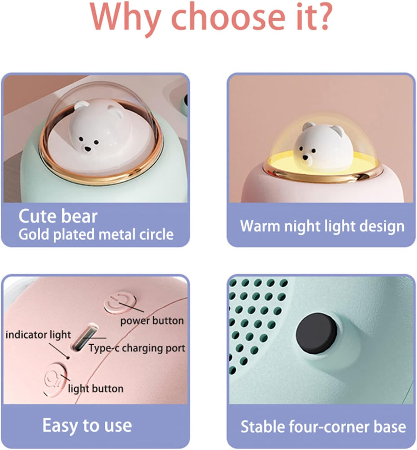 Night Lights Bluetooth Speaker, Cute Wireless Speaker with Adjustable Dual Night Light for Bedroom, Kawaii Room Decor, Birthday Gifts for Women Teen Girls Cute Stuff