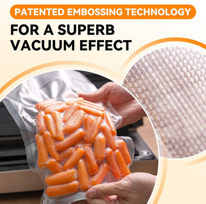 [2024 New] 6" X 50' 3 Rolls, Vacuum Sealer Rolls Bags for Food, Great for Food Storage, Sous Vide and Meal Prep,  Lite