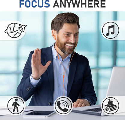 Zenith Wired Earbuds In-Ear Headphones, 2 Years Warranty, Earphones with Microphone, Corded for 3.5Mm Jack Ear Buds for Iphone, Samsung, Computer, Laptop, Kids, School Students, Woman - Orange