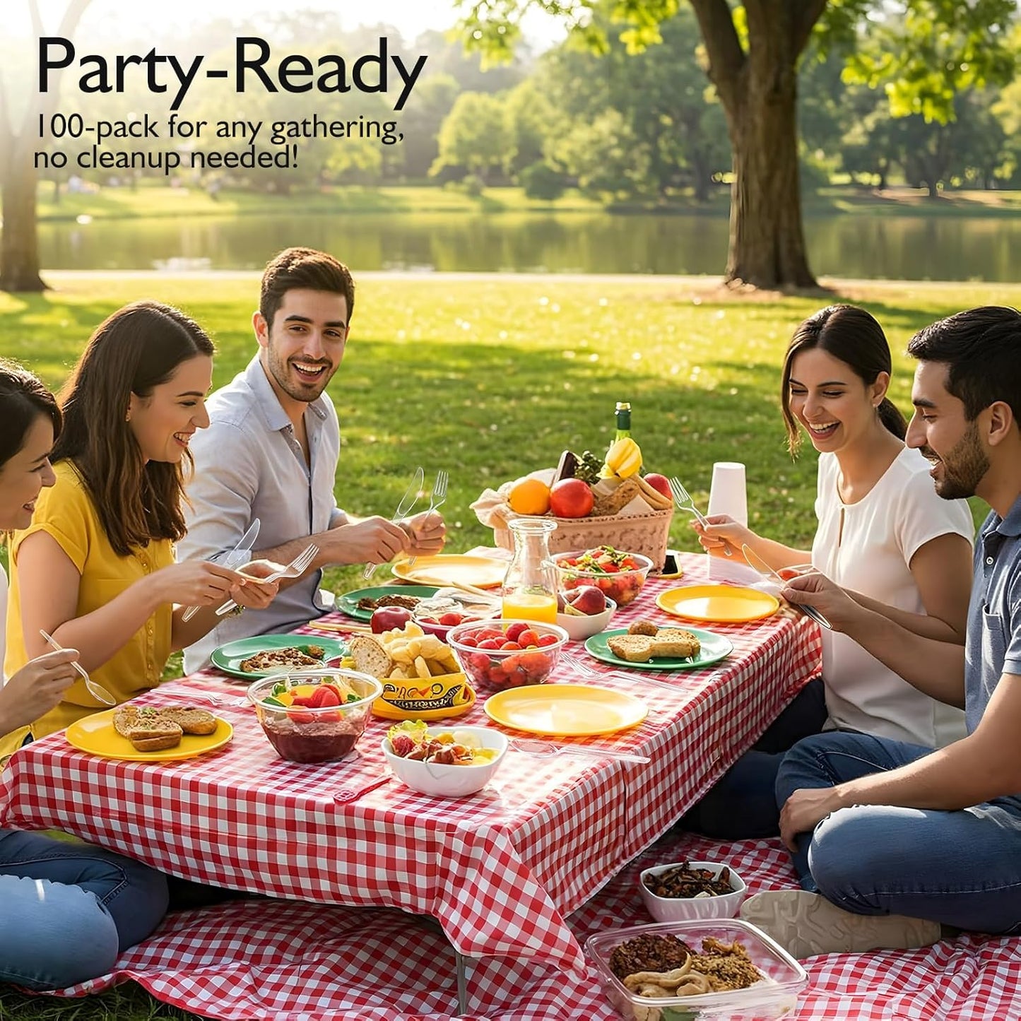 [100 Count] Clear Plastic Spoons Heavy Duty, Premium Disposable Spoons, Durable Plastic Cutlery for for Parties, Picnics, Big Event, Daily Use - Heat Resistant & BPA Free - Clear