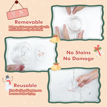 Wreath Hanger, Large Twist Lock Suction Cup Wreath Hooks, Heavy Duty, 22 LB Capacity, Removable and Reusable, Round, Clear, 2 Pcs