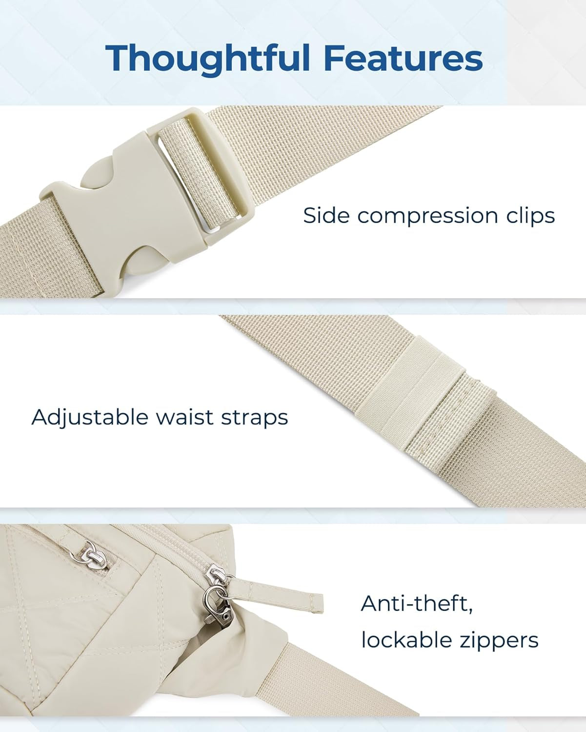 Women'S Adjustable Waist Pack Fanny Belt Bag with Strap for Hiking, Running, Travel