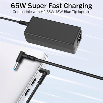 Charger for HP Laptop 65W 45W Computer Charger Smart Blue Tip Power Adapter