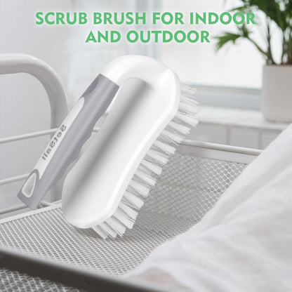 Scrub Brush, Heavy-Duty Scrub Brushes for Cleaning with Stiff Bristles Cleaning Brush for Shower, Bathroom, Carpet, Kitchen and Bathtub Scrubber - 2 Pack