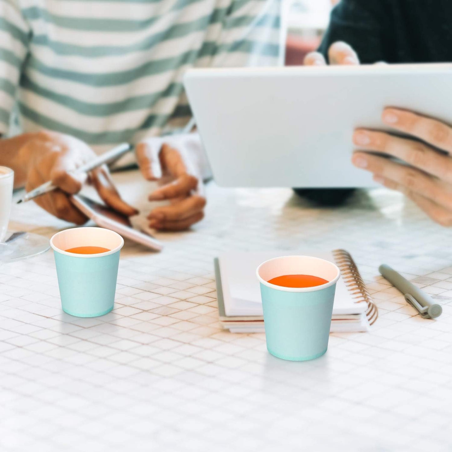 [210 Pack] 3 Oz Paper Cups, Sky Blue Mouthwash Cups, Disposable Bathroom Cups, Espresso Paper Cups for Party, Picnic, BBQ, Travel, and Event