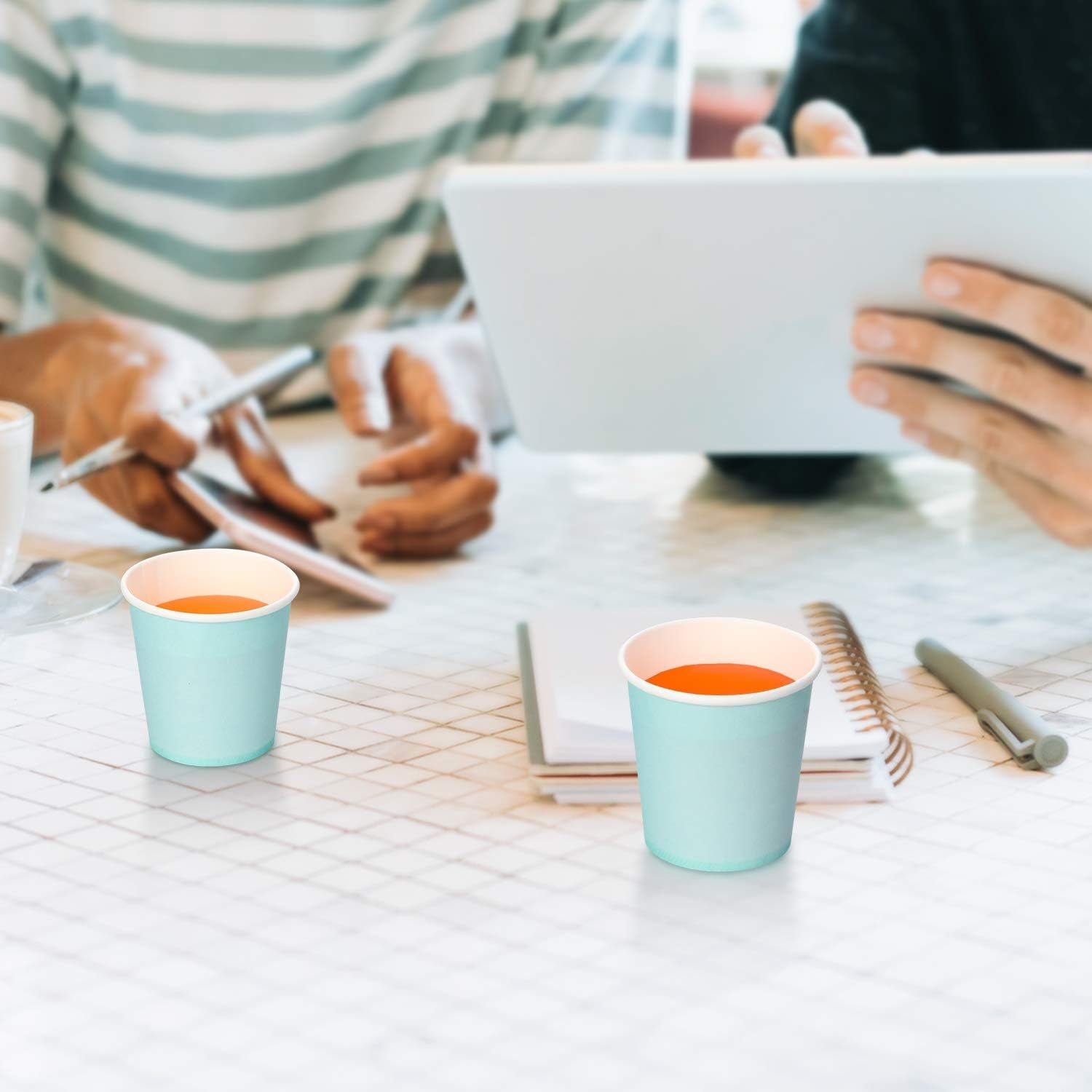 [210 Pack] 3 Oz Paper Cups, Sky Blue Mouthwash Cups, Disposable Bathroom Cups, Espresso Paper Cups for Party, Picnic, BBQ, Travel, and Event