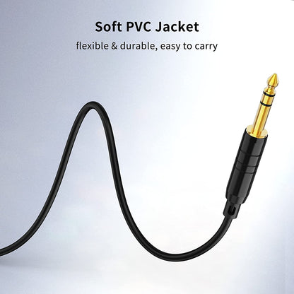 1/8 to 1/4 Stereo Cable 3.3Ft, 6.35Mm 1/4" Male to 3.5Mm 1/8" Male Audio TRS Bidirectional Aux Guitar Cord for Laptop, Home Theater Devices, Keyboard Piano,Speaker and Amplifiers