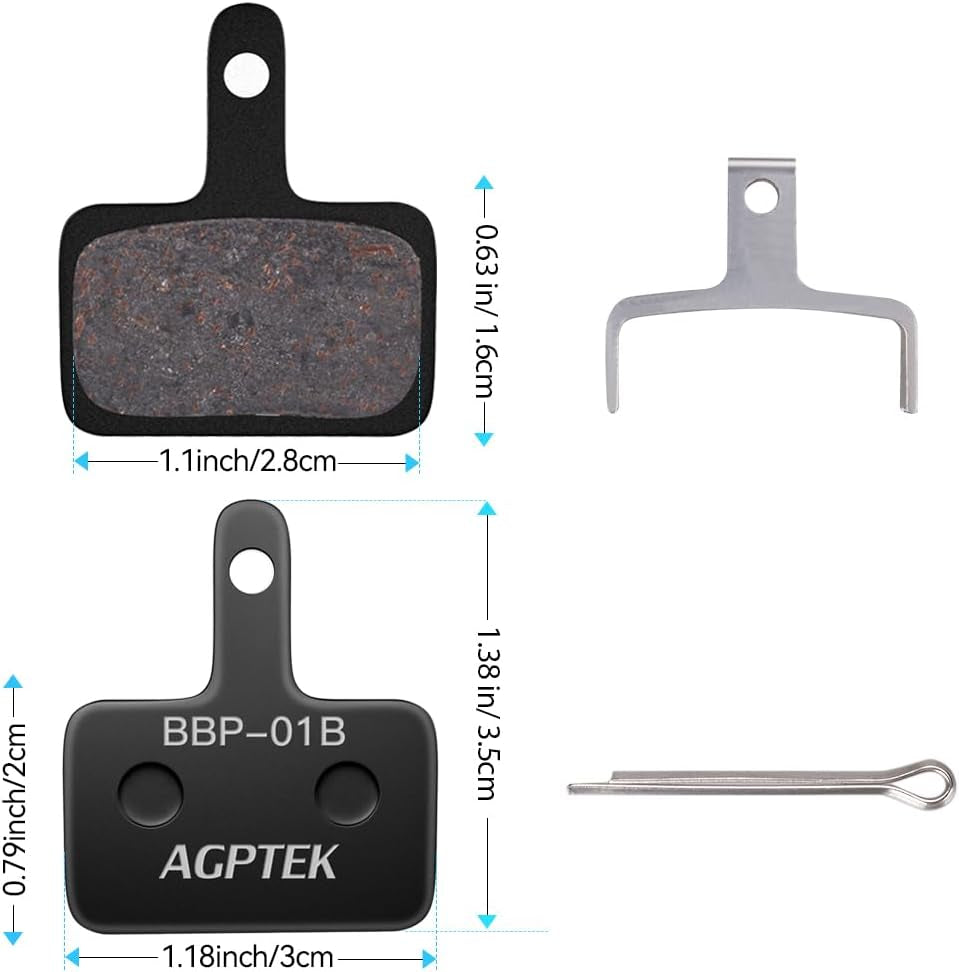 Bike Brake Pads, High-Performance Brake Pads, Disc Brake Pads & Spring (Semi-Metallic&Resin) for Mountain Bike Disc Brakes,Bike Pads Compatible with TRP Tektro Shimano Deore Br