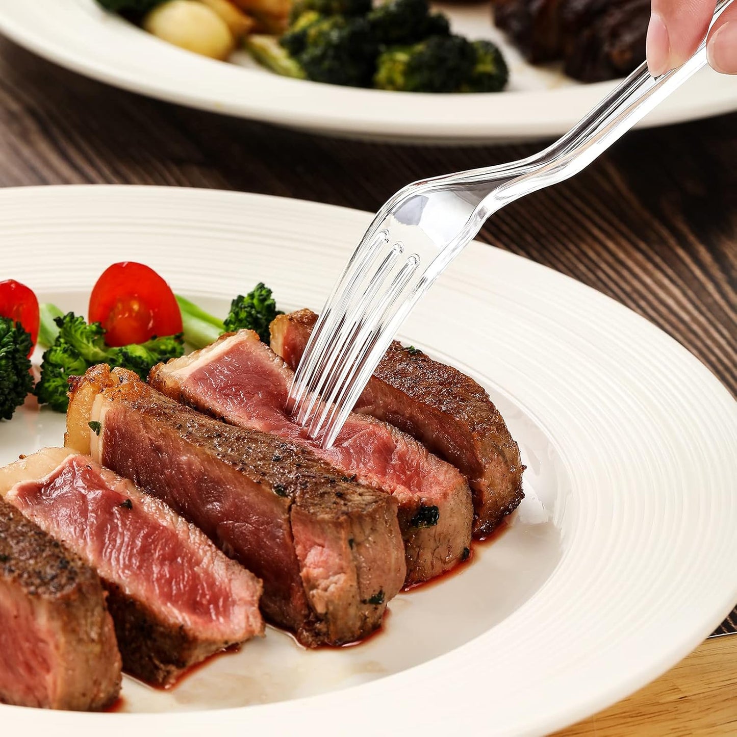 [400 Count] Heavy Duty Plastic Forks, Premium Disposable Clear Forks, Durable Plastic Cutlery for for Parties, Picnics, Big Event, Daily Use - Heat Resistant & BPA Free