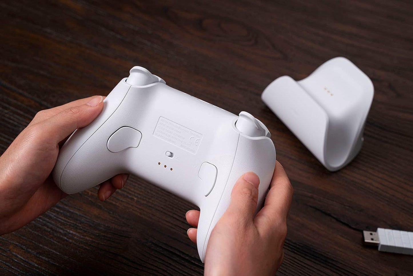 Ultimate Bluetooth Controller with Charging Dock, Wireless Pro Controller with Hall Effect Sensing Joystick, Compatible with Switch, Windows and Steam Deck (White)
