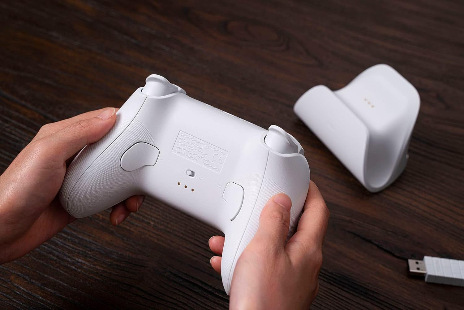 Ultimate Bluetooth Controller with Charging Dock, Wireless Pro Controller with Hall Effect Sensing Joystick, Compatible with Switch, Windows and Steam Deck (White)