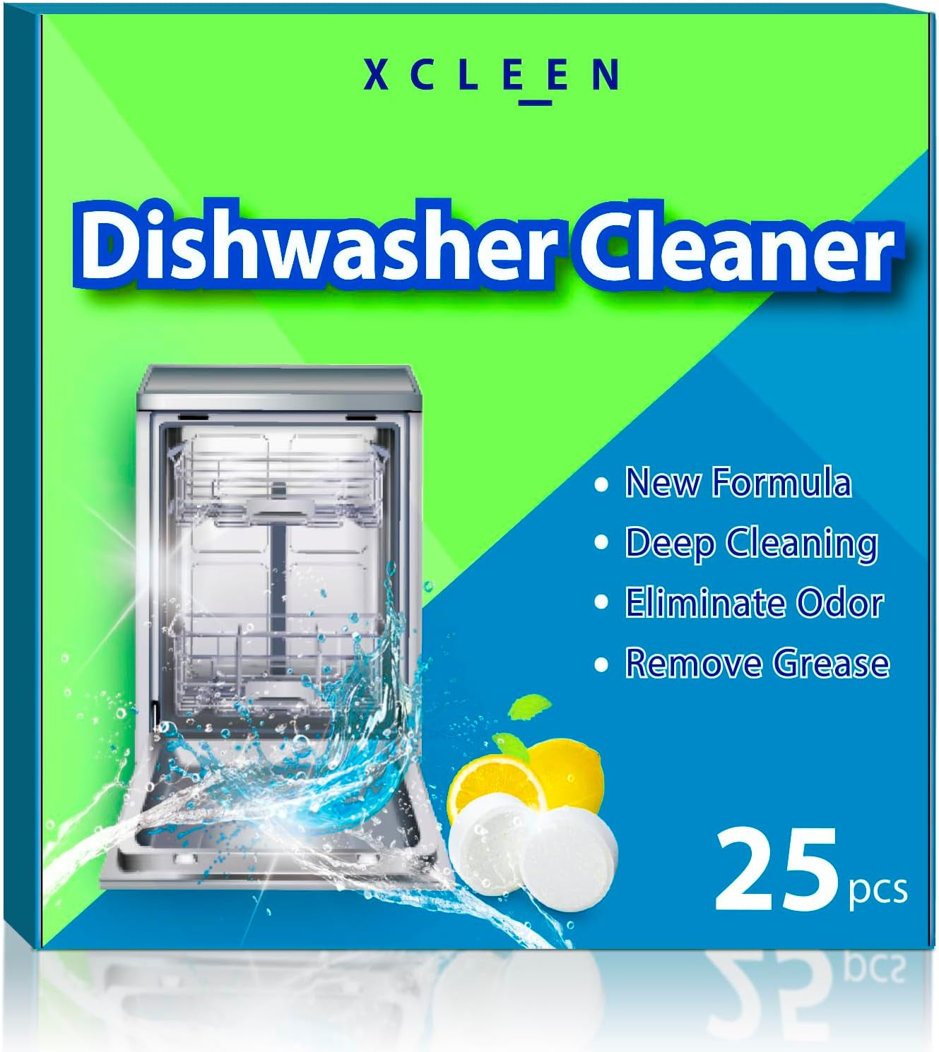 Dishwasher Cleaner and Deodorizer Tablet 25 Count, Deep Cleaning Tablet Helps Remove Limescale, Mineral Buildup and Odor, Formulated to Clean inside All Machines
