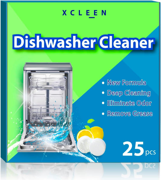 Dishwasher Cleaner and Deodorizer Tablet 25 Count, Deep Cleaning Tablet Helps Remove Limescale, Mineral Buildup and Odor, Formulated to Clean inside All Machines