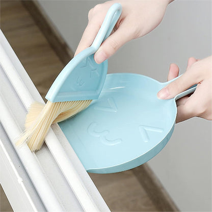3PCS Mini Broom and Dustpan Set for Home, Car, Kitchen, Table, Kids - Durable Plastic Bristles, Handheld, Hangable, 3 Colors