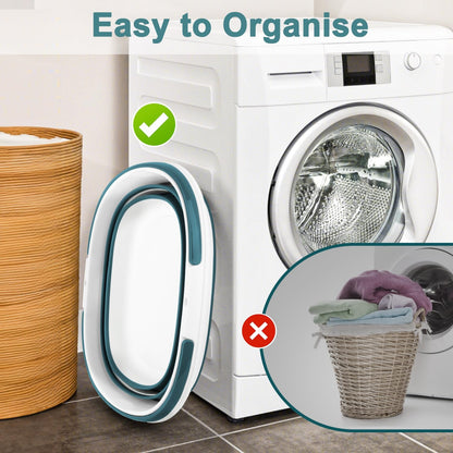 Collapsible Bucket for Cleaning, 16L Mop Bucket with Handle for Floor Window Car Washing, Silicone Ice Buckets for Parties Camping Fishing Beach, RV Laundry Storage Household Cleaning Supplies