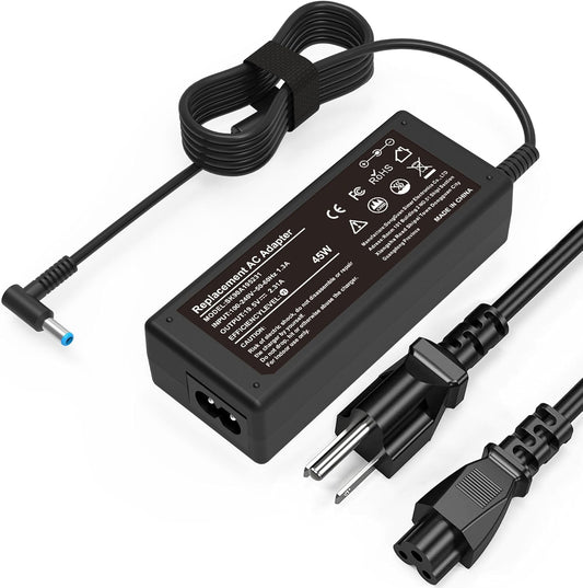 45W Charger Compatible with HP Laptop Charger Blue Tip 4.5Mm,741727-001 TPN-C125 HSTNN-LA40 HSTNN-DA40 854054-002 HSTNN-CA40 740015-002 740015-003 740015-004 15-F387Wm 15-F272Wm 15-F233Wm