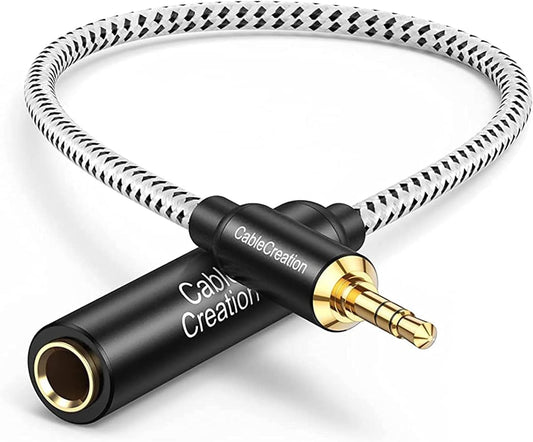 1/4 to 1/8 Headphone Aux Adapter 0.3M, TRS 6.35Mm to 3.5Mm Audio Adapter Cable for Amplifier, Guitar, Headphone, Home Theater Devices, Laptop, Pcs, Phone