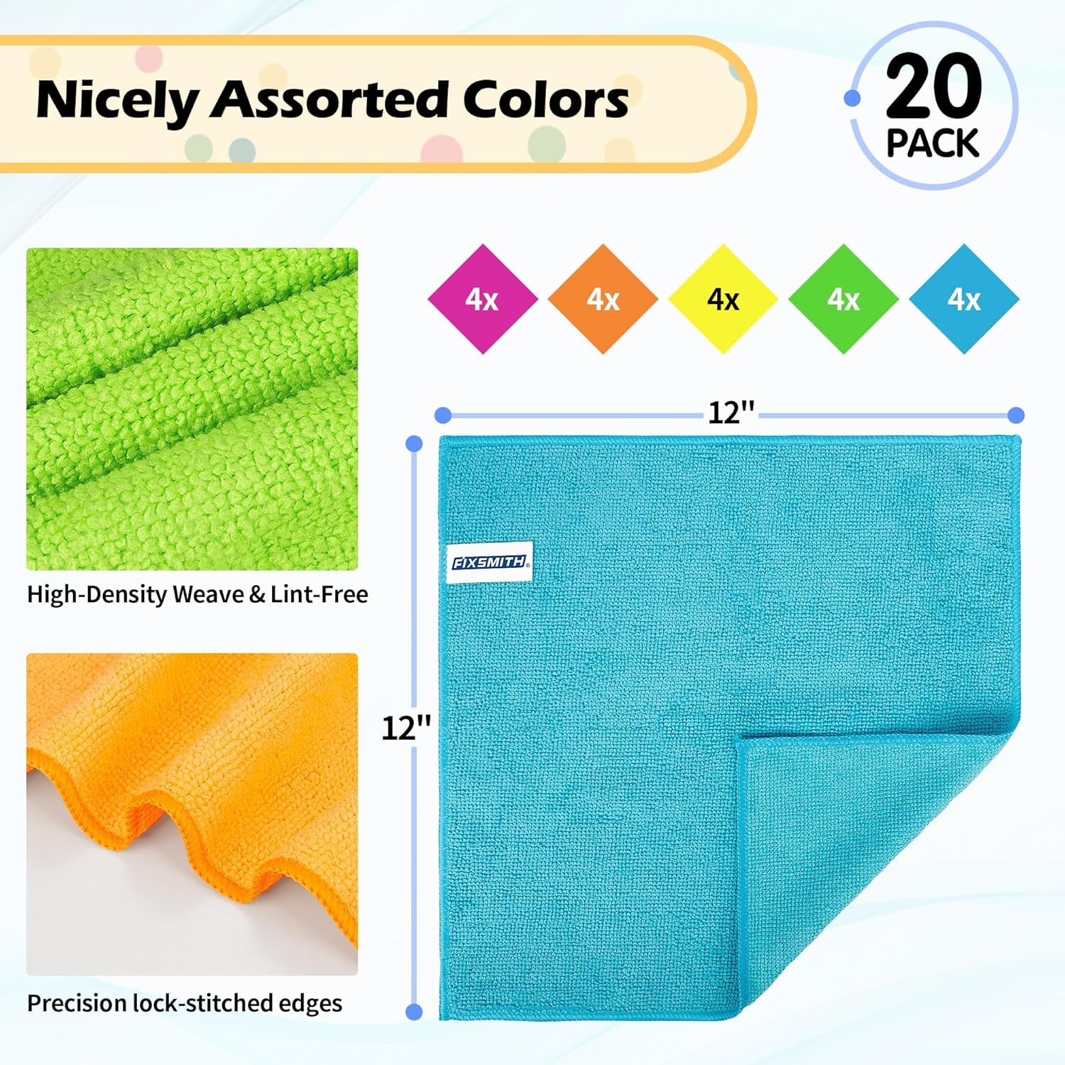 Laundry Detergent Sheets - 200 Loads (100 Sheets) Microfiber Cleaning Cloth, 20 Pack Cleaning Rags, Cleaning Towels for Housekeeping,