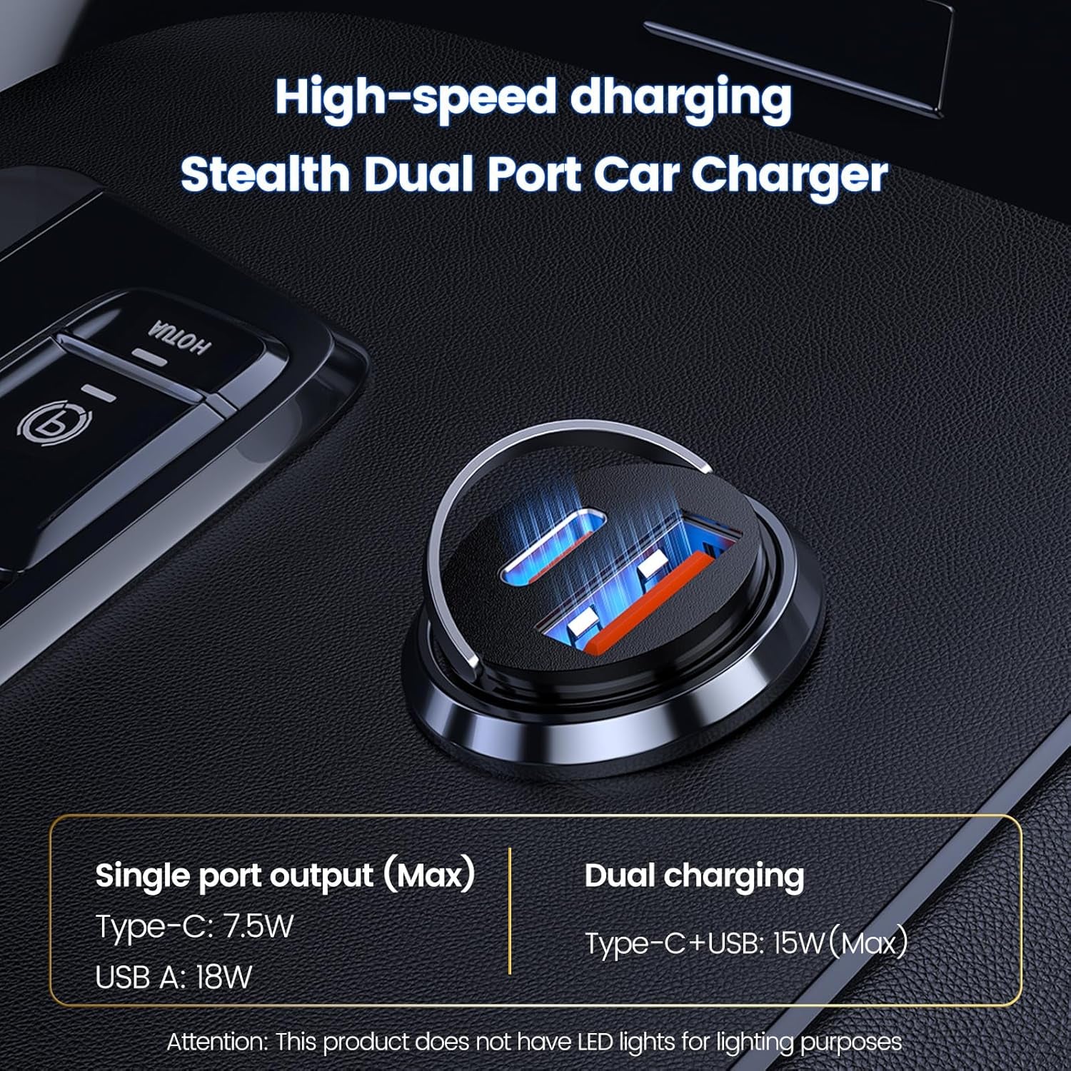 Car Charger, Invisible Cigarette Lighter USB Adapter [All Metal & Mini], 18W&15.5W 2 Port Car Adapter, QC3.0 Dual Port Cigarette Lighter for Iphone 16 15 Samsung S25 Ultra Piexl 7 and More