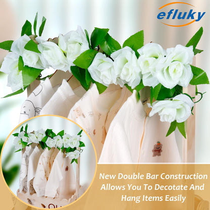 Wooden Baby Shower Crate Closet with Handle,Storage Basket,Baby Clothes Hangers, Newborn Boy Girl Welcome Gift Basket