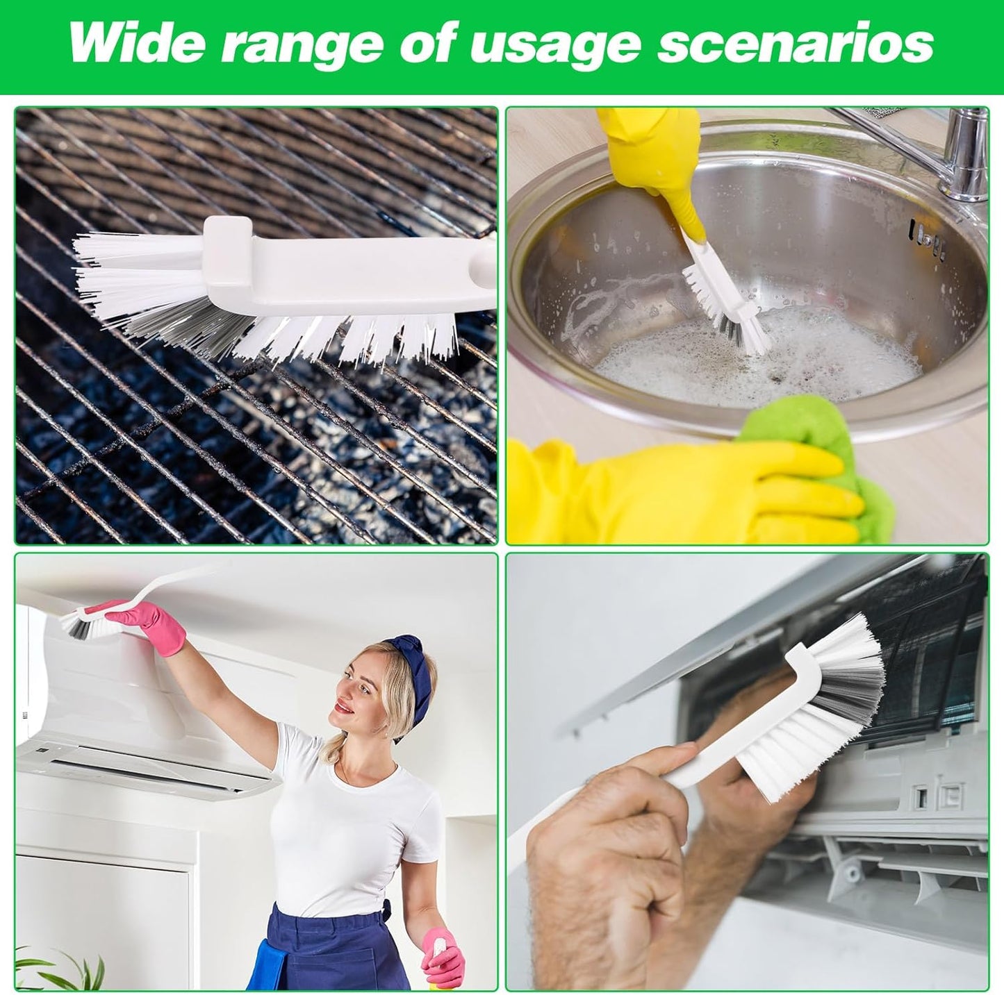 12 Pcs Kitchen Scrub Brush Bulk Sink Bathroom Edge Corner Cleaning Brush Right Angle Mini for Grout Household Dishwasher Tile Lines Window Track Deep Cleaning with Stiff Bristles