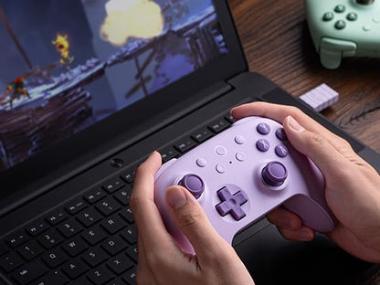 Ultimate 2C Wireless Controller (Hall Effect Joystick Update) for Windows PC and Android, with 1000Hz Polling Rate, Remappable L4/R4 Bumpers, Rumble Vibration and Turbo Function (Purple)