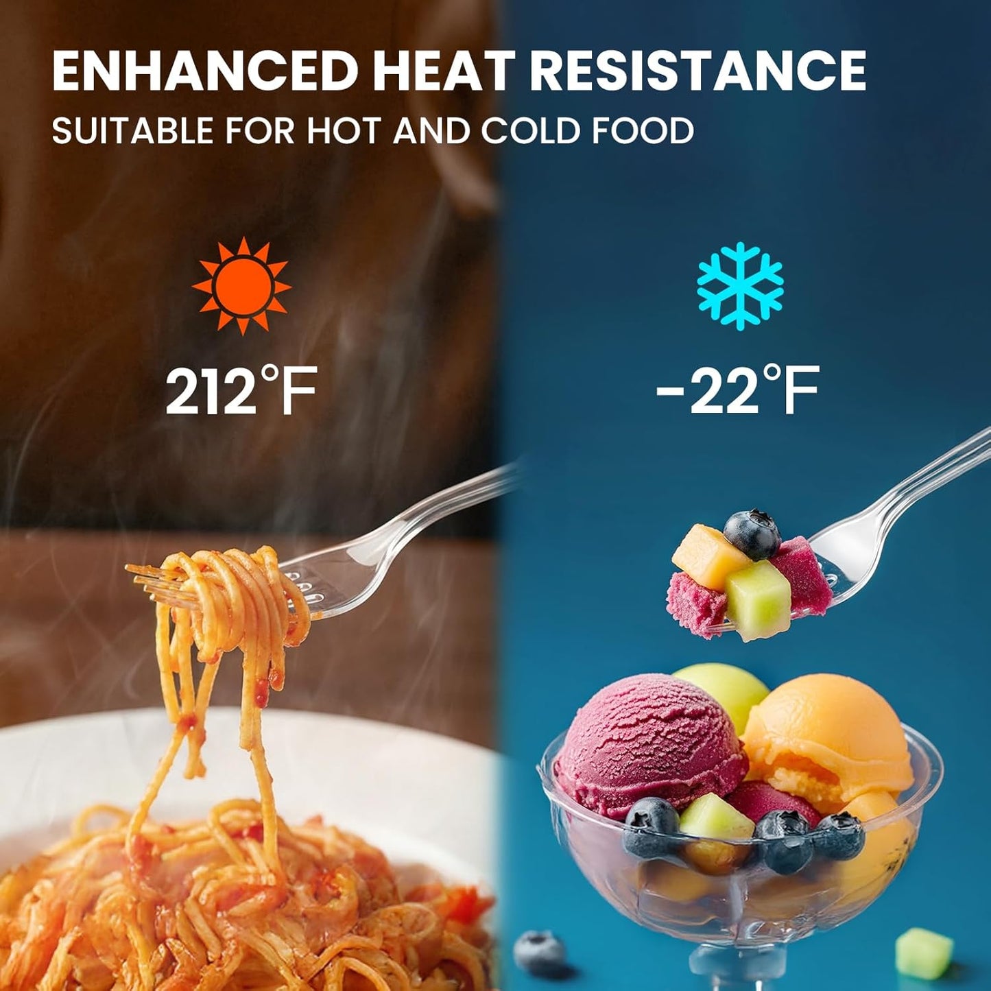 240 Count Extra Heavy Duty Clear Plastic Forks, Solid and Durable Premium Disposable Forks - Bpa-Free & Heat Resistant Plastic Cutlery Utensils for Parties, Events and Everyday Use