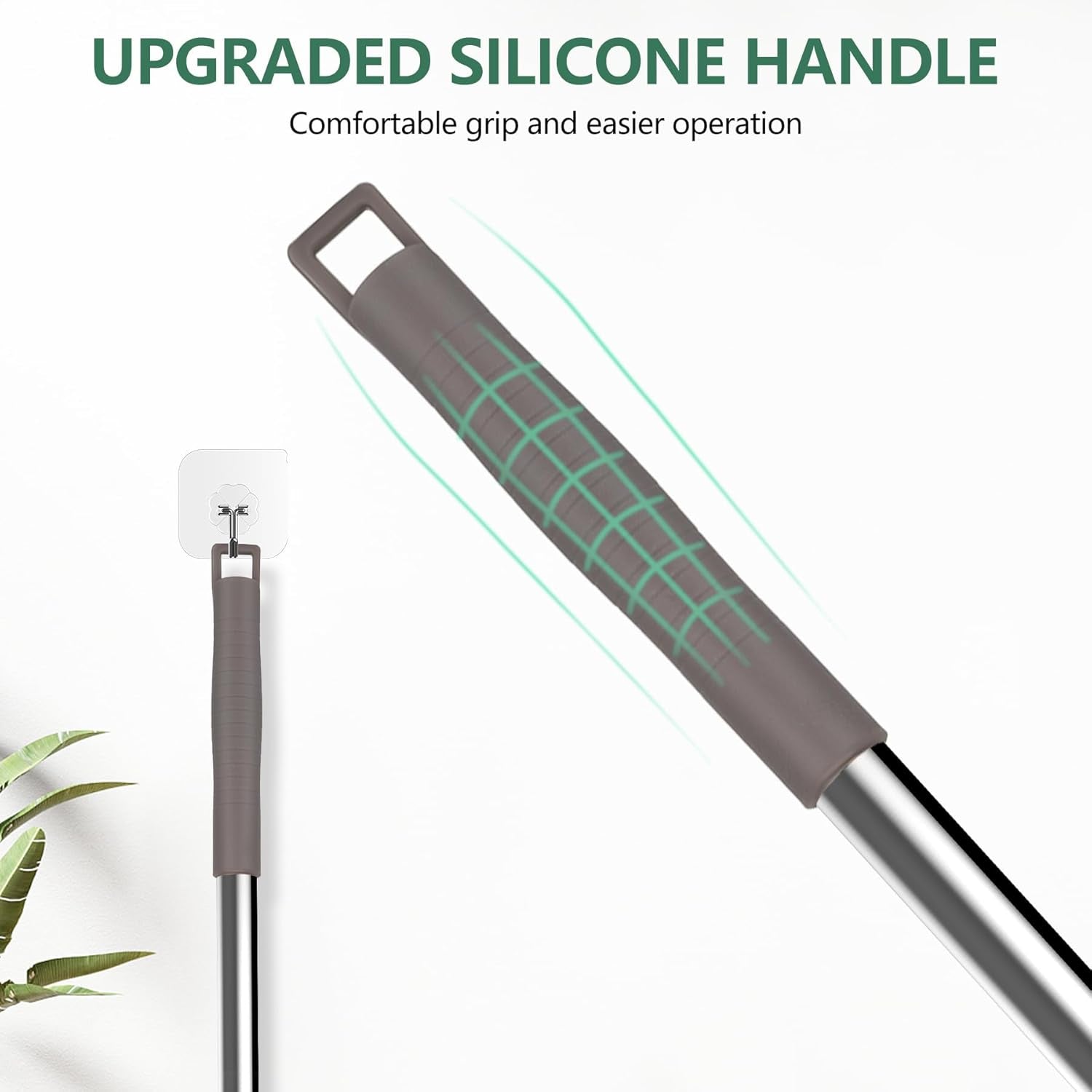 Extra-Long Dusters with Extension Pole 100-Inch for Cleaning, Bendable Microfiber Head Washable Ceiling Fan Duster for High Ceilings, Furniture