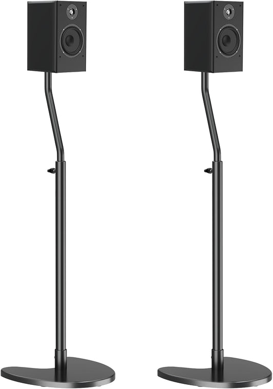 Height Adjustable Speaker Stands Mounts, One Pair Floor Stands, Heavy Duty Base Extendable Tube, 11 LBS Capacity per Stand, MAX 39" Height Adjustment MD5401 (Speakers Not Included)
