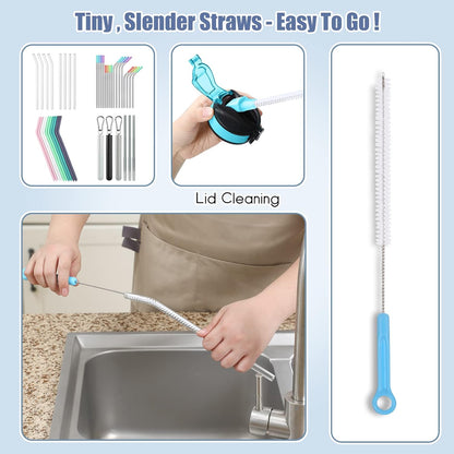 16" Bottle Brush Cleaner for Water Bottle - Long Handle Bottle Brush for Cleaning Narrow Neck Sport Bottles,Beer Bottle and Jugs, Set of 2