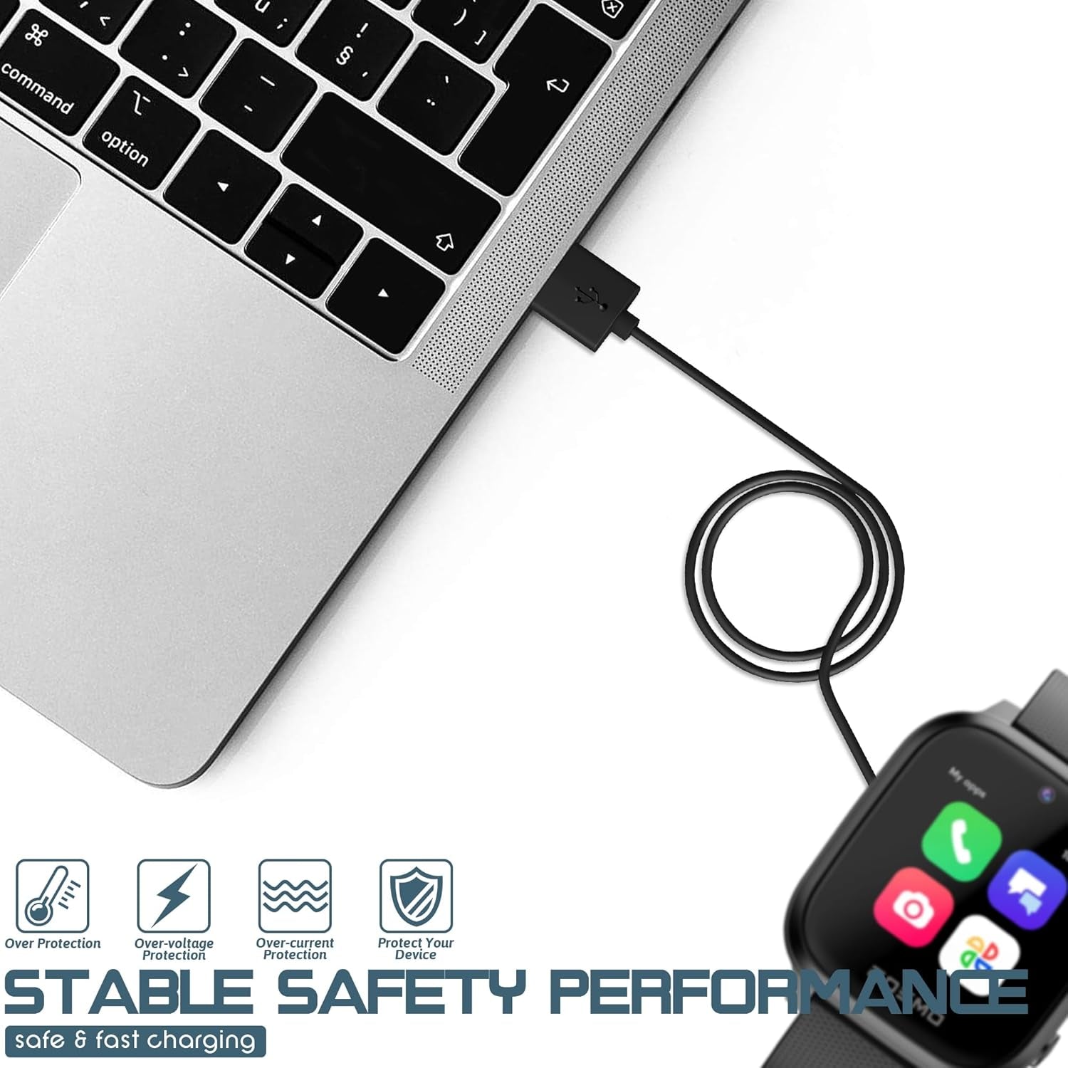 4-Pack Chargers Compatible for Cosmo Jrtrack 5/Jrtrack 4/Jrtrack 3/Jrtrack 2/Jrtrack/Jrtrack SE Charger, Magnetic Charging Cable Accessories for Cosmo Smart Watch