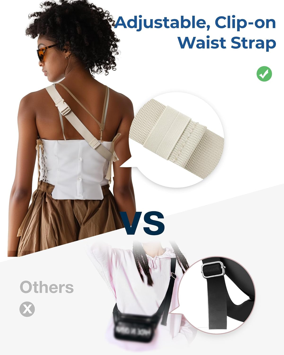 Women'S Adjustable Waist Pack Fanny Belt Bag with Strap for Hiking, Running, Travel