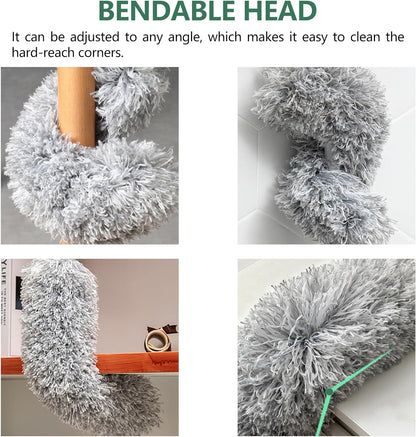 Extra-Long Dusters with Extension Pole 100-Inch for Cleaning & Shower Squeegee for Glass Doors Stainless Steel Squeegee for Shower Glass Door