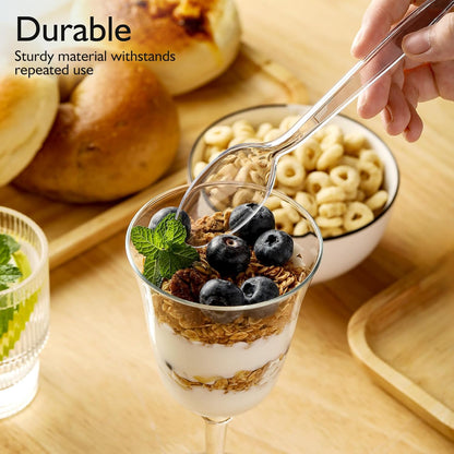 [200 Count] Disposable Plastic Silverware, Heavy Duty Forks and Spoons Set, Durable Plastic Utensils Cutlery Set for for Parties, Picnics, Big Event, Daily Use - Bpa Free