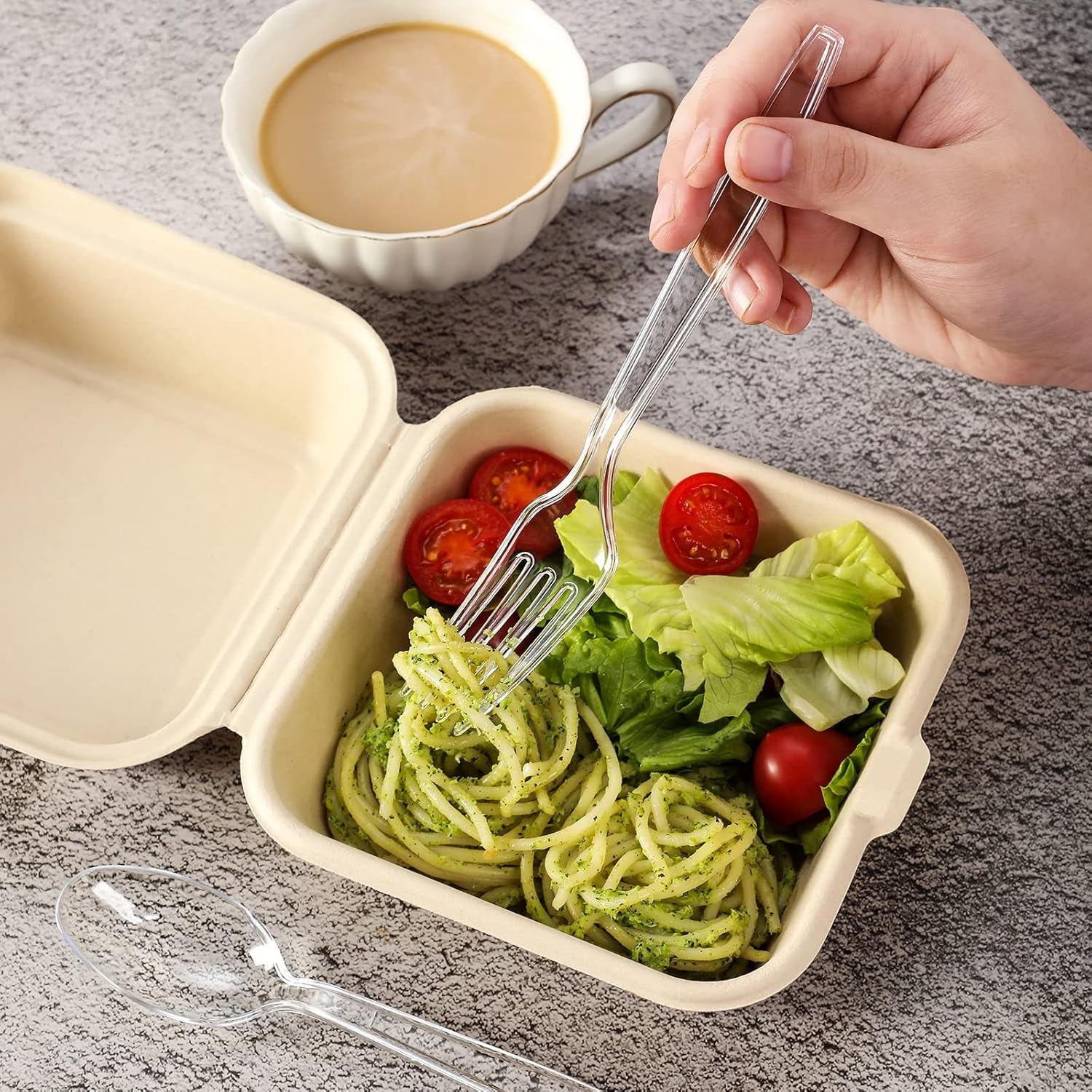 [400 Count] Heavy Duty Plastic Forks, Premium Disposable Clear Forks, Durable Plastic Cutlery for for Parties, Picnics, Big Event, Daily Use - Heat Resistant & BPA Free