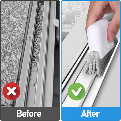 Window Track Cleaner Set, Window Groove Cleaning Brush Tools, 7 Pieces