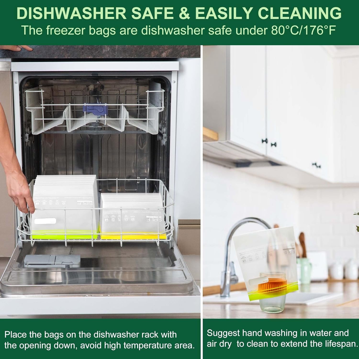 20 Pack Reusable Snack Bags Dishwasher Microwave Safe, BPA Free Extra Thick Leakproof Reusable Food Storage Bags Silicone and Plastic Free Snack Pouch for Women & Men