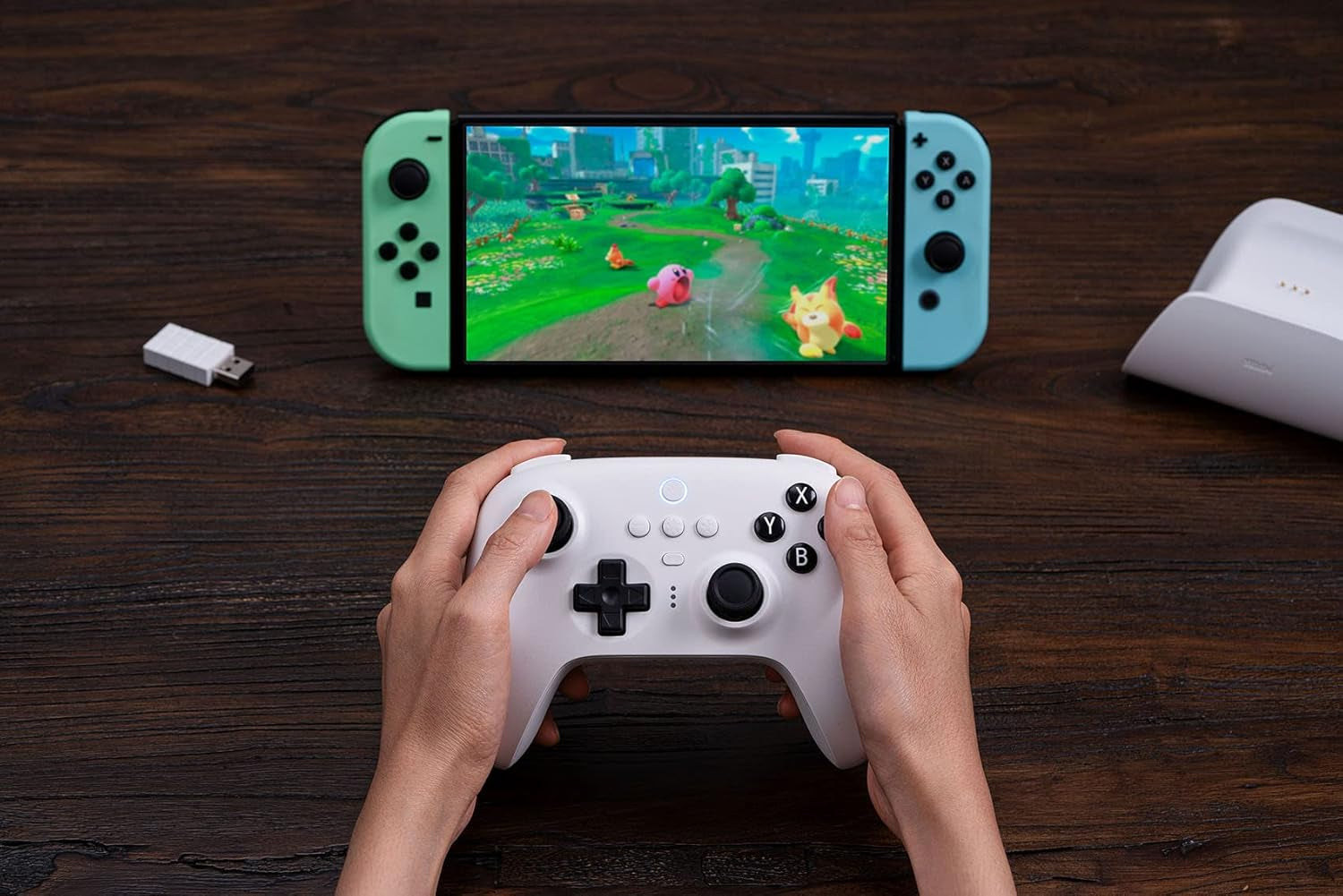Ultimate Bluetooth Controller with Charging Dock, Wireless Switch Controller for Switch/Switch 2 and Windows (White)