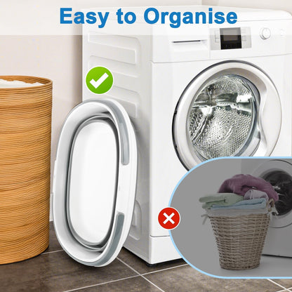 Collapsible Mop Bucket with Handle for Cleaning, 16L(4.2 Gallon) Silicone Square Mopping Bucket for Windows Cleaning or Car Washing, Cleaning Supplies Organizer Plastic Bucket for Storage