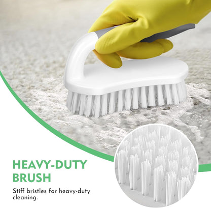 2 Pack Heavy-Duty Scrub Brush+Floor Scrub Brush with 51-Inch Long Adjustable Handle 2 in 1 Scrape Brush Stiff Bristle Floor Scrubber for Cleaning Shower Bathroom Garage Kitchen Wall Deck Tub