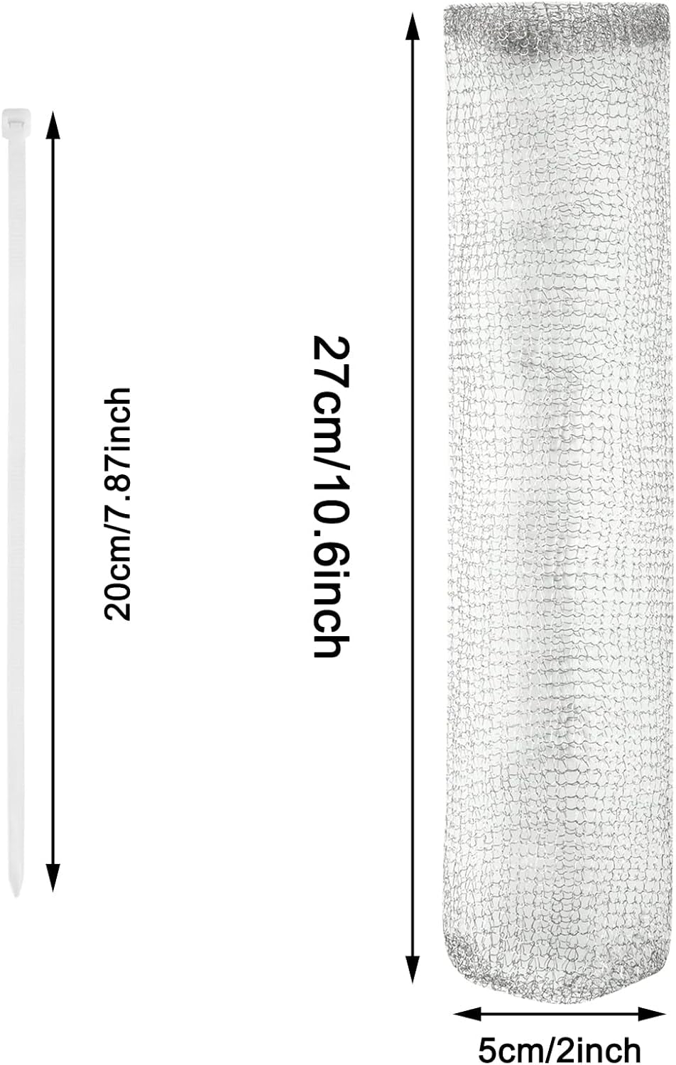 24 Pieces Lint Traps Washing Machine Stainless Steel Lint Snare Traps Laundry Mesh Washer Hose Filter with 24 Pcs Cable Ties