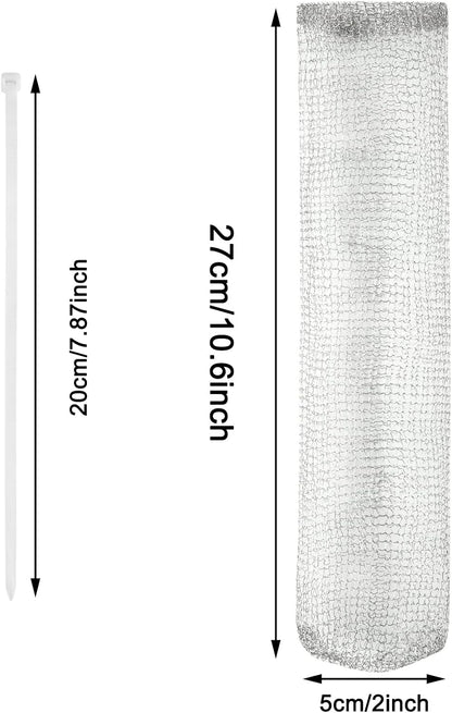 24 Pieces Lint Traps Washing Machine Stainless Steel Lint Snare Traps Laundry Mesh Washer Hose Filter with 24 Pcs Cable Ties