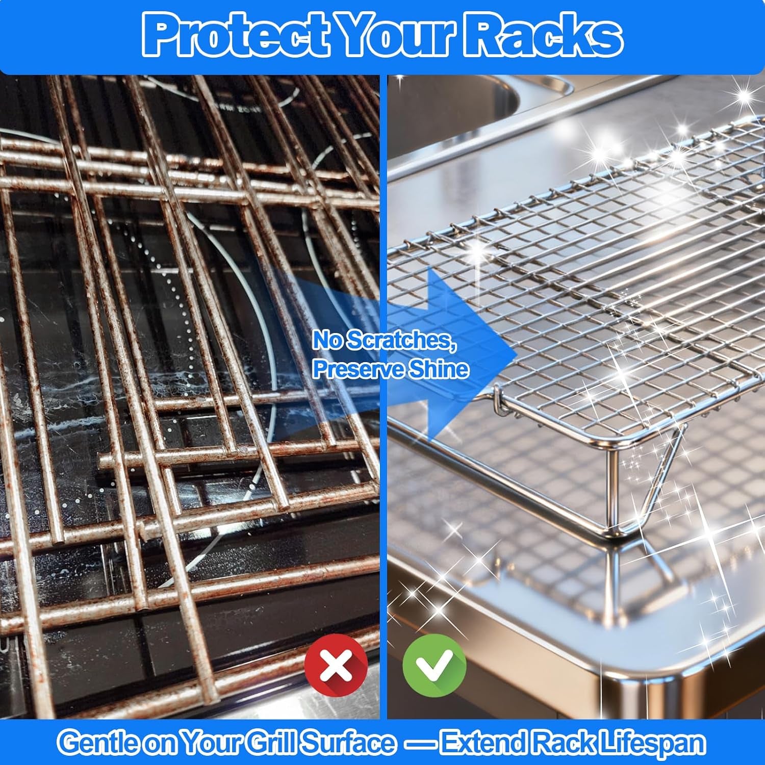 Oven Rack Cleaning Bags, Heavy Duty No Scrub Oven Rack Cleaning Bags, Reusable Leak-Resistant PE Bags for Deep Soaking Grill Grates, BBQ Racks, No Cleaner Included, 5 Pack