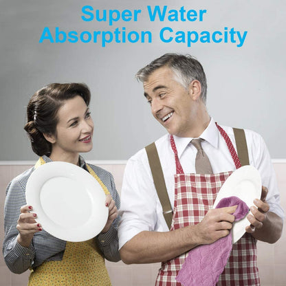 12PCS Kitchen Towels Dish Towels, Multipurpose Reusable Dish Cloths, Double-Sided Microfiber Cleaning Rags for Furniture, Tea, Bowl, 10X 6 Inch