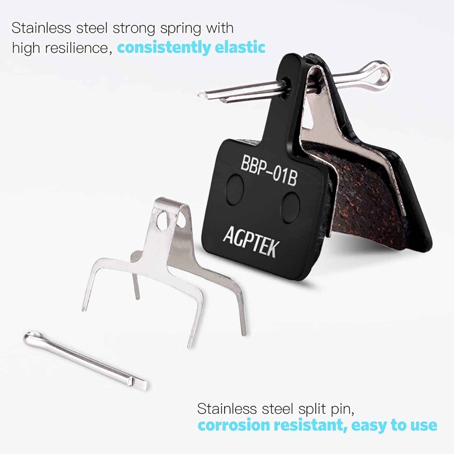 Bike Brake Pads, High-Performance Brake Pads, Disc Brake Pads & Spring (Semi-Metallic&Resin) for Mountain Bike Disc Brakes,Bike Pads Compatible with TRP Tektro Shimano Deore Br