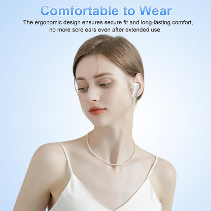Wireless Earbuds, Bluetooth 5.4 Headphones in Ear with 4 ENC Noise Cancelling Mic, New Wireless Earphones Hifi Stereo Deep Bass 40H Playtime, In-Ear Bluetooth Earbuds LED Display IP7, USB-C, Silver