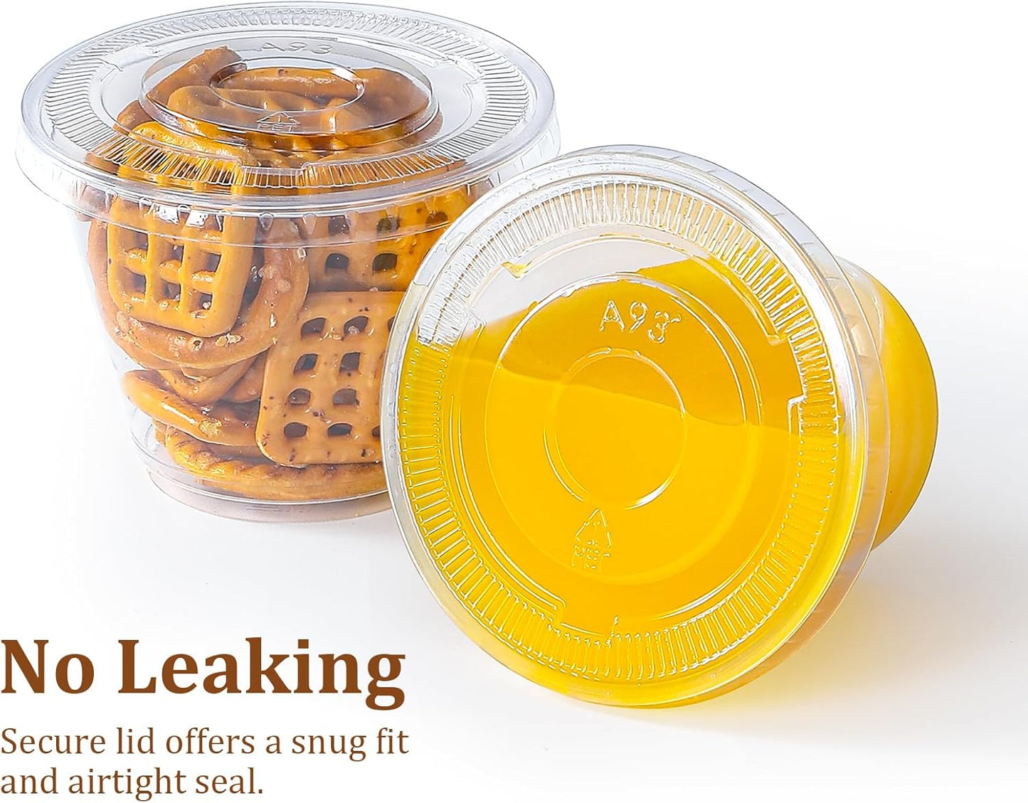 [50 Sets, 9 Oz Clear Plastic Cups with Flat Lids No Hole, Disposable Cups with Lids for Ice Cream, Pudding, Cake, Snacks Smoothie, Milkshake, Cold Drinks