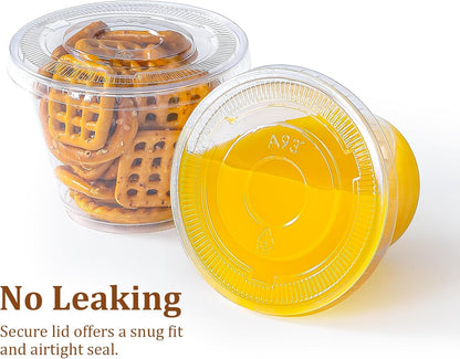 [50 Sets, 9 Oz Clear Plastic Cups with Flat Lids No Hole, Disposable Cups with Lids for Ice Cream, Pudding, Cake, Snacks Smoothie, Milkshake, Cold Drinks