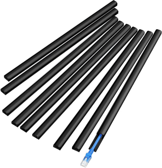 Wire Covers for Cords on Wall, 128In Cord Hider Cord Covers for Wires on Wall, Mini Cable Wire Hider, Self-Adhesive Easier Installation Cable Cover Organizer, W0.48 H0.3In, Black