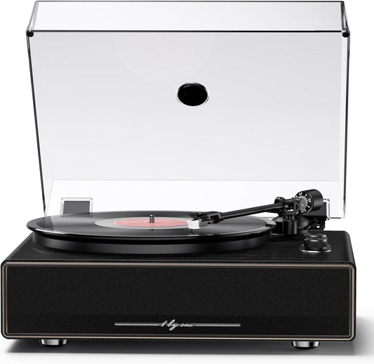 High Fidelity All-In-One Record Player, Vinyl Turntable with Built-In Speakers, Magnetic AT-3600L Cartridge, RCA Line Out, Belt-Drive Stereo Turntable